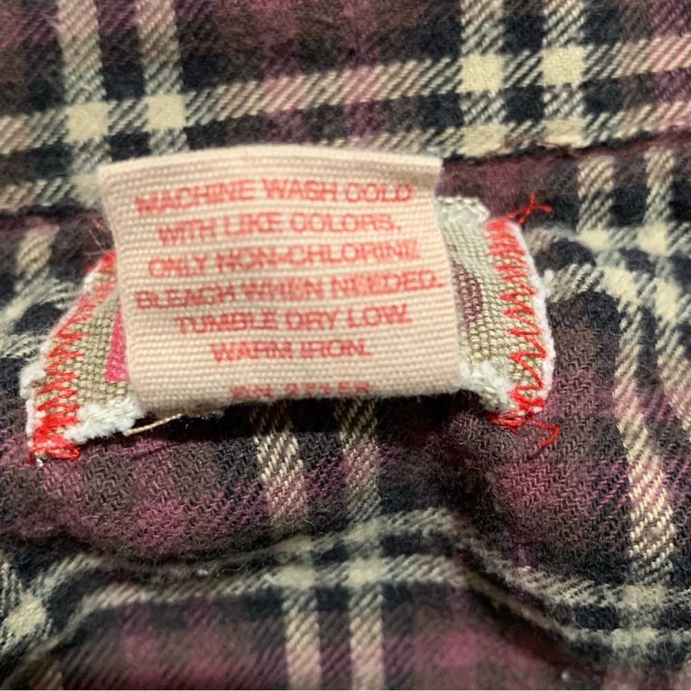 Vintage Red Brand Western Pearl Snap Buttons LS Flannel Shirt Size Large - Picture 4 of 6